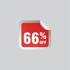 66 discount, Sales Vector badges for Labels, , Stickers, Banners, Tags, Web Stickers, New offer. Discount origami sign banner