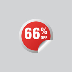 66 discount, Sales Vector badges for Labels, , Stickers, Banners, Tags, Web Stickers, New offer. Discount origami sign banner