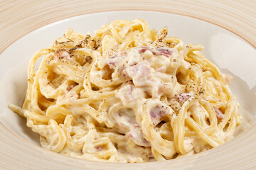 Carbonara paste on a plate