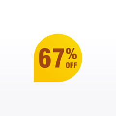 67 discount, Sales Vector badges for Labels, , Stickers, Banners, Tags, Web Stickers, New offer. Discount origami sign banner