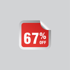 67 discount, Sales Vector badges for Labels, , Stickers, Banners, Tags, Web Stickers, New offer. Discount origami sign banner