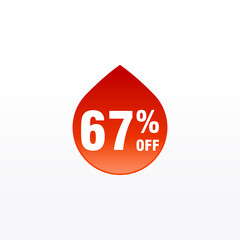 67 discount, Sales Vector badges for Labels, , Stickers, Banners, Tags, Web Stickers, New offer. Discount origami sign banner