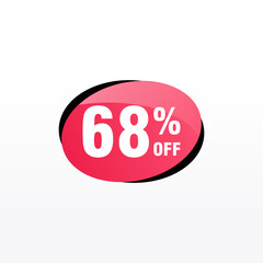 68 discount, Sales Vector badges for Labels, , Stickers, Banners, Tags, Web Stickers, New offer. Discount origami sign banner