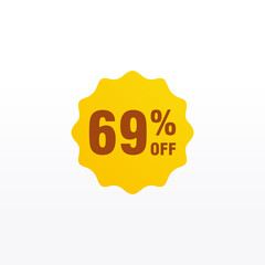 69 discount, Sales Vector badges for Labels, , Stickers, Banners, Tags, Web Stickers, New offer. Discount origami sign banner
