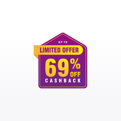 69 discount, Sales Vector badges for Labels, , Stickers, Banners, Tags, Web Stickers, New offer. Discount origami sign banner