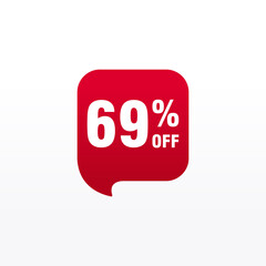 69 discount, Sales Vector badges for Labels, , Stickers, Banners, Tags, Web Stickers, New offer. Discount origami sign banner