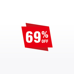 69 discount, Sales Vector badges for Labels, , Stickers, Banners, Tags, Web Stickers, New offer. Discount origami sign banner