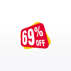69 discount, Sales Vector badges for Labels, , Stickers, Banners, Tags, Web Stickers, New offer. Discount origami sign banner