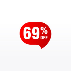 69 discount, Sales Vector badges for Labels, , Stickers, Banners, Tags, Web Stickers, New offer. Discount origami sign banner