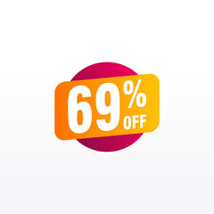 69 discount, Sales Vector badges for Labels, , Stickers, Banners, Tags, Web Stickers, New offer. Discount origami sign banner