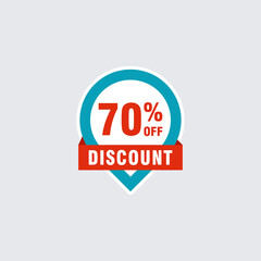 70 discount, Sales Vector badges for Labels, , Stickers, Banners, Tags, Web Stickers, New offer. Discount origami sign banner
