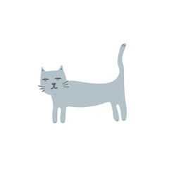 Funny cat illustration. Cartoon character.