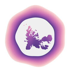 TAAF icon. Colorful gradient logo of the country. Purple red TAAF rounded sign with map for your design. Vector illustration.