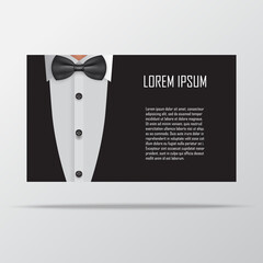 Shirt and bow business card template vector illustration