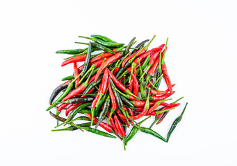 Fresh millet pepper on white background
