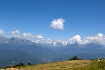 Obraz premium Mountains landscape and view in Racha, Georgia