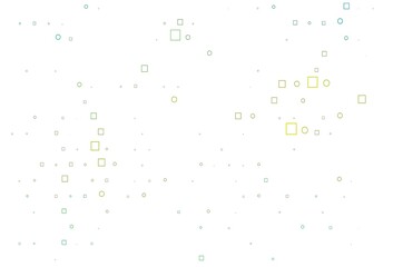 Light Green, Yellow vector layout with circle spots, cubes.