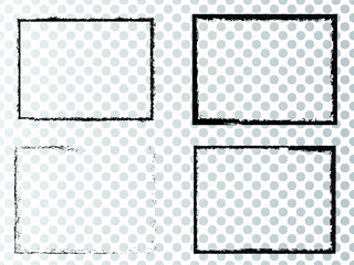 Vector Frames. rectangles for image. distress texture . Grunge Black and White borders isolated on the transparent background . Dirt effect . 