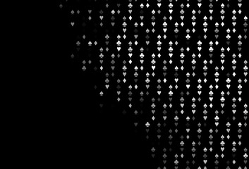 Dark Silver, Gray vector cover with symbols of gamble.