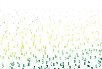 Light Green, Yellow vector template with Dollar.