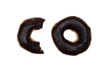 Donuts on a white background.
