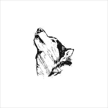 wolf logo silhouette design icon vector