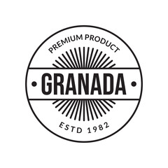 Vintage badge, label or logo. Outline stamp design. Premium product circle emblem for business and fashion typography. Vector illustration.