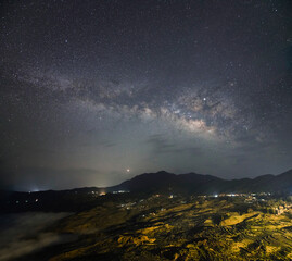 Milky Way of Yuanyang rice terrace, Yunnan, China