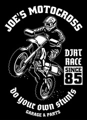shirt design of motocross garage