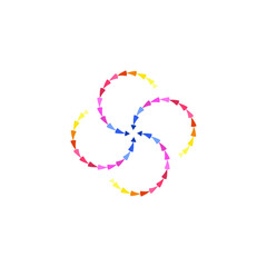 Heart made of dots, heart and love logo. Letter s logo, love icon. Colorful business logo. Stock illustration.