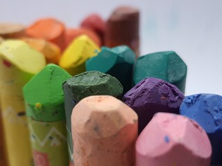 oil pastels with white background