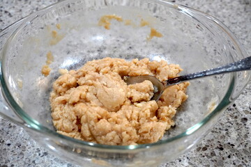 Raw sugar cookie dough in a bowl
