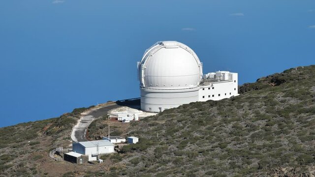 View Of Observatories From Top Of Roque De Los Muchachos, La Palma