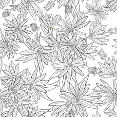Seamless coloring page art flowers of artichoke 