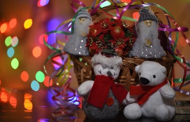 Fototapeta na wymiar Christmas decorations for a holiday tree