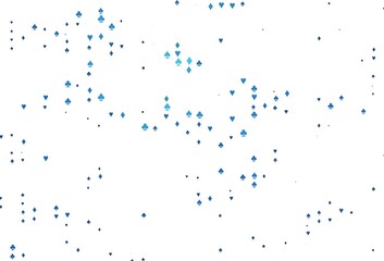 Light BLUE vector cover with symbols of gamble.