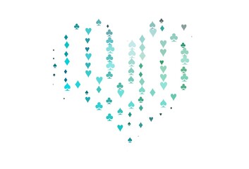 Light Blue, Green vector background with cards signs.