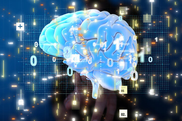 future AI smart brain artificial system network digital