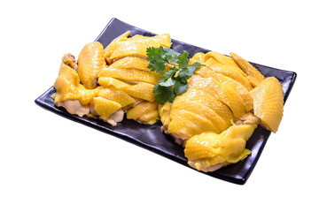 A Dish Of Hainanese Chicken Without Background