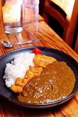 A Dish Of Japanese Style Curry Pork Chop Rice