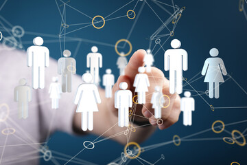 organization chart team concept networking technology.