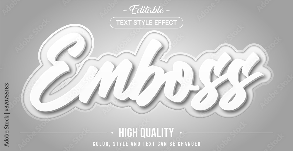 Poster Editable text style effect - Emboss theme style.