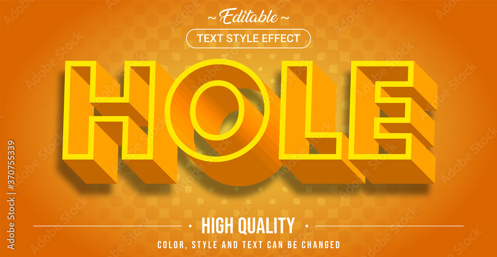Poster editable text style effect - hole theme style.