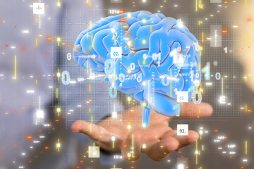 science AI smart brain artificial system network digital