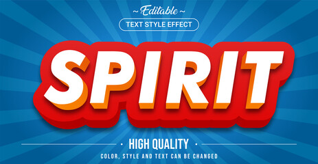 Editable text style effect - Spirit theme style.