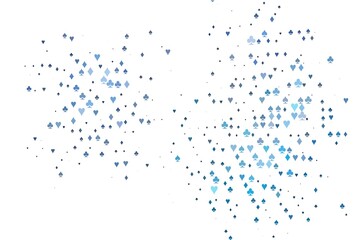 Light BLUE vector cover with symbols of gamble.