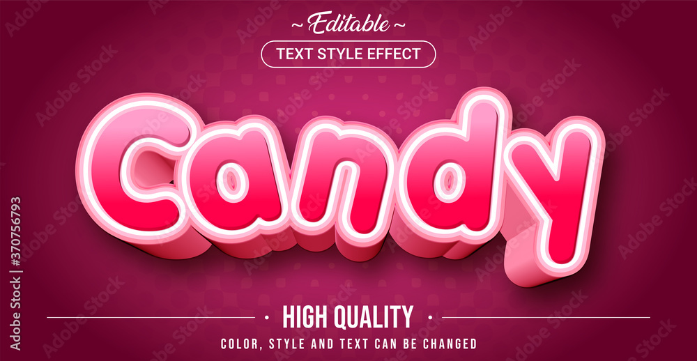Poster editable text style effect - candy theme style.