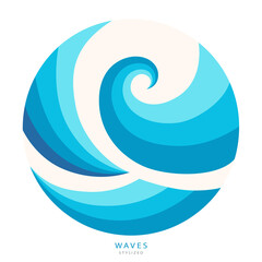 Water Wave Logo abstract design. Cosmetics Surf Sport .Logotype concept. Aqua icon.