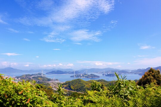 来島海峡大橋 しまなみ海道 愛媛県今治市近見山展望台より Stock Photo Adobe Stock