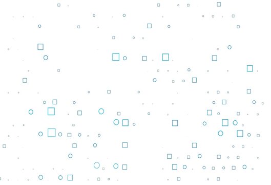Light BLUE vector background with circles, rectangles.